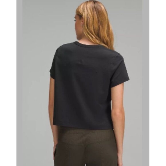 Lululemon Black Crewneck Short Sleeve Cotton Tee Size 12 - Picture 3 of 11